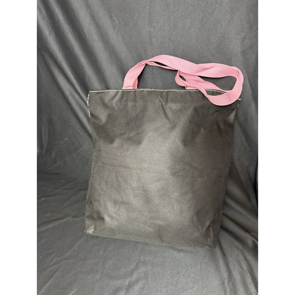 2012 Sanrio Hello Kitty Pink Black Checkered HK Hearts Tote Bag - Kawaii Embroid - Picture 7 of 11